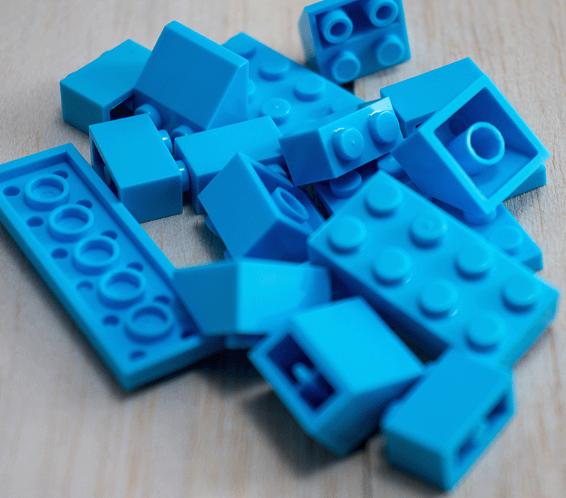 pile of blue lego bricks